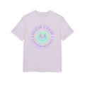 Glow Crew Snowboarding Tee — Lilac Alien Smiley Graphic Shirt