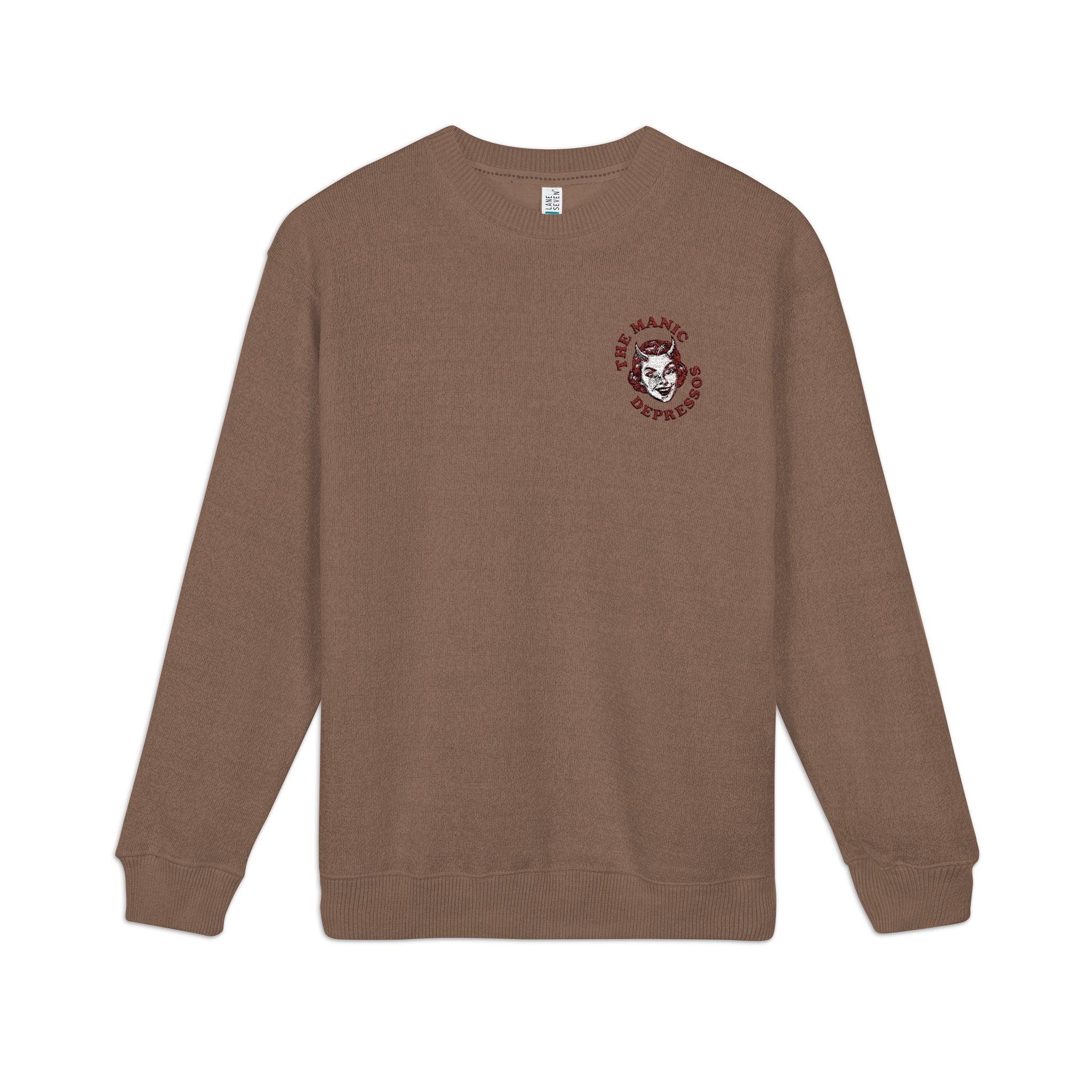 Nantucket Embroidered Crewneck Sweatshirt "The Manic Depressos"