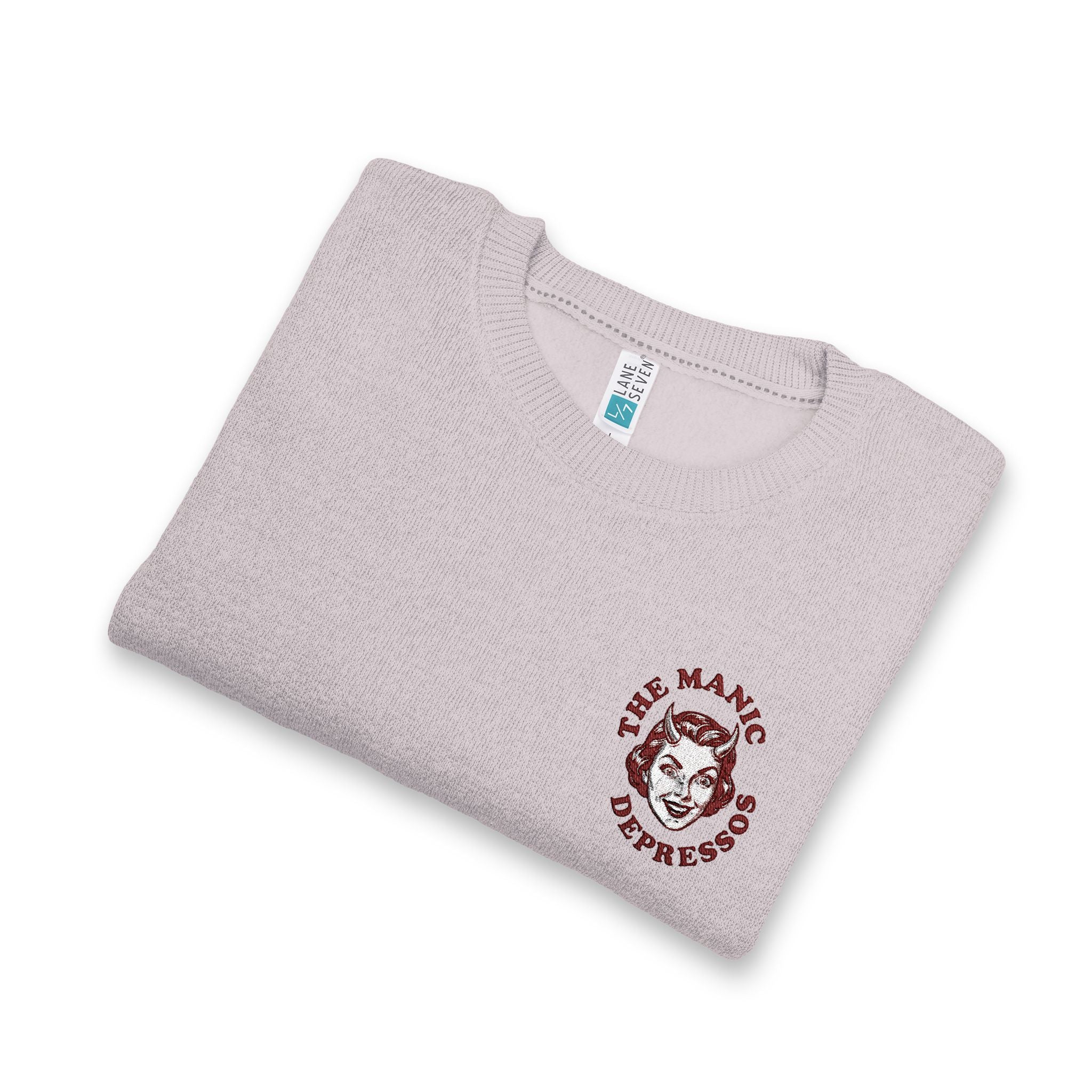 Nantucket Embroidered Crewneck Sweatshirt "The Manic Depressos"