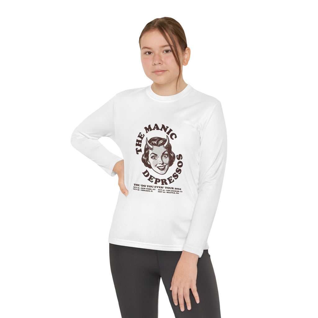 Youth Long Sleeve Tee — Vintage “The Manic Depressos” Band Logo Shirt