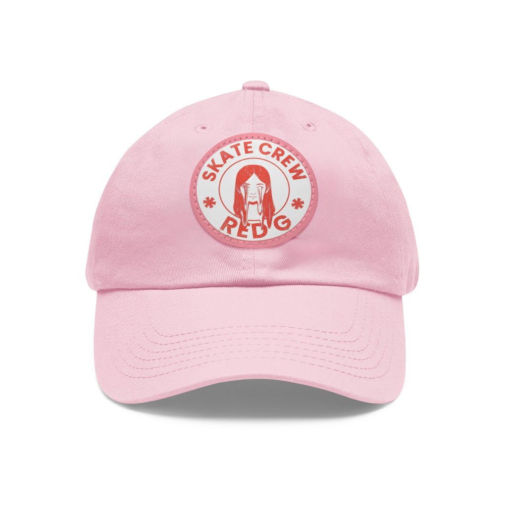 Red G Skate Crew — Pink Round Leather Patch Cap