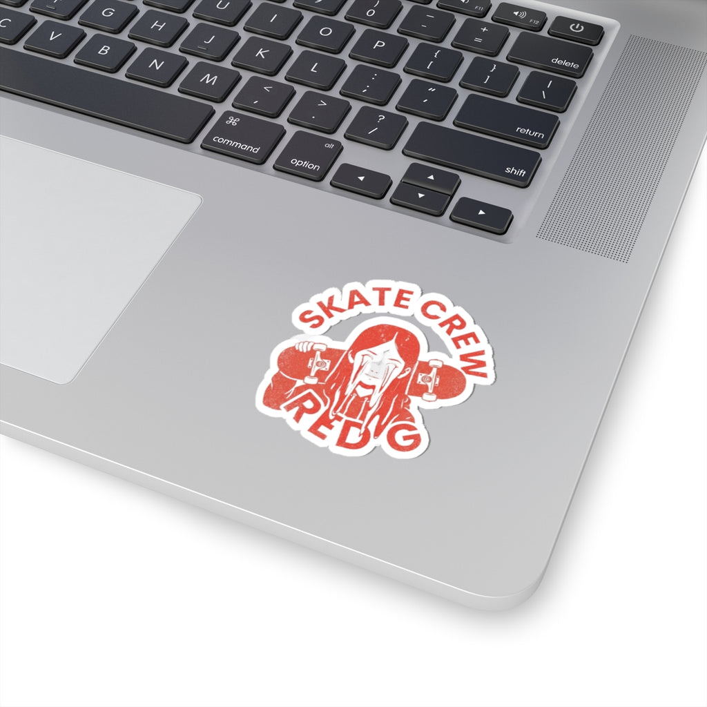 Red G Skate Crew Kiss-Cut Sticker — Retro Skateboard Graphic