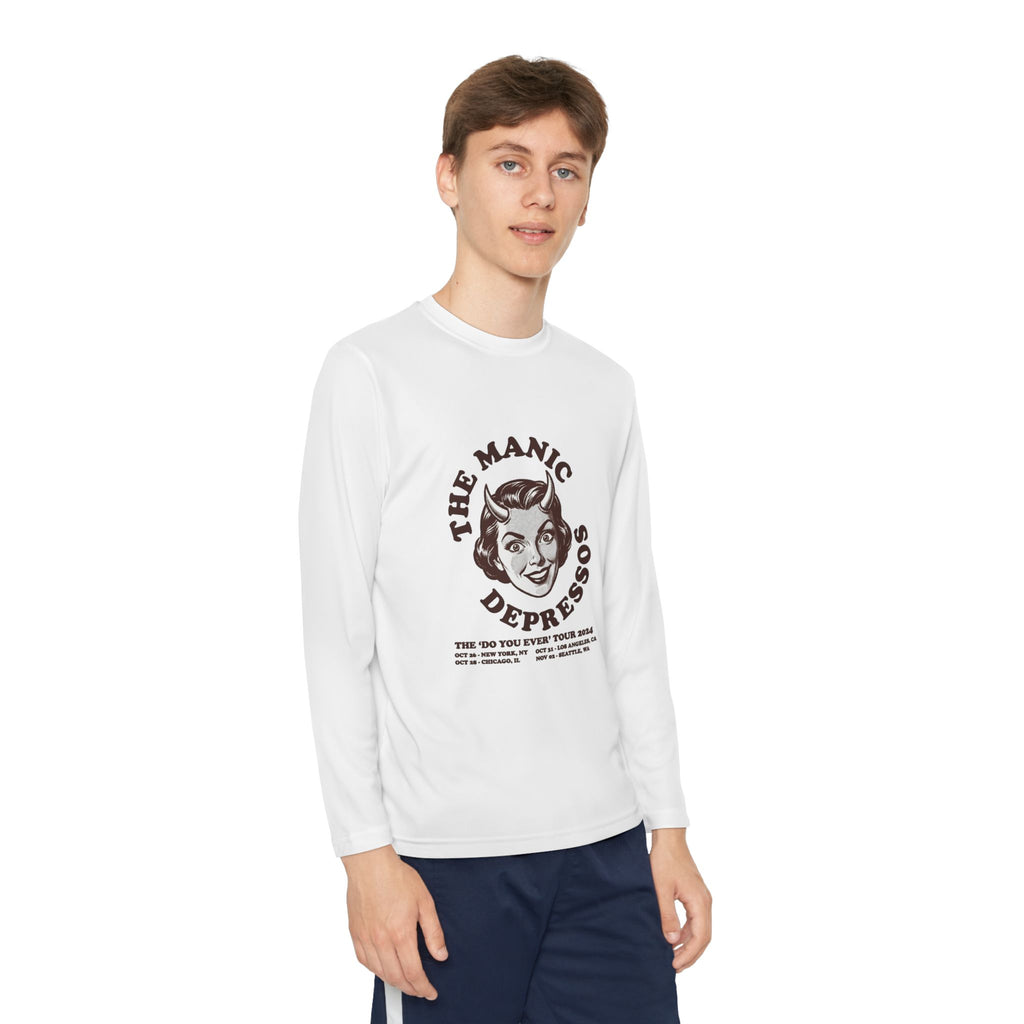 Youth Long Sleeve Tee — Vintage “The Manic Depressos” Band Logo Shirt