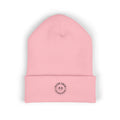 Glow Crew Embroidered Vintage Skull Cuffed Beanie — Baby Pink, White
